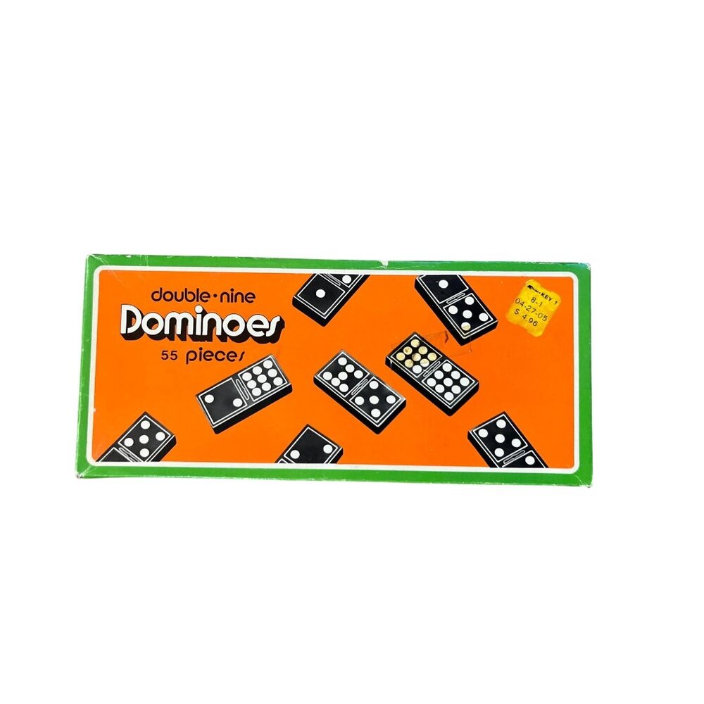 Vintage Double Nine Dominoes Set 55 Pieces Kmart Original Box Used